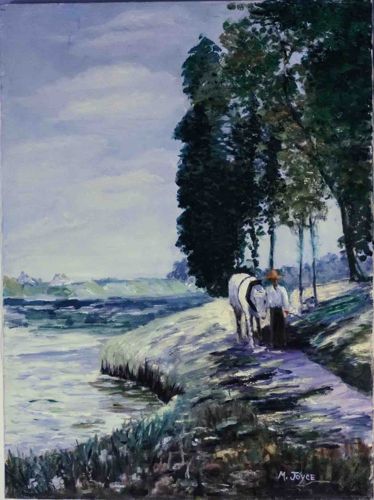 Pastoral Landscape with Figure and Horse by Mildred Joyce