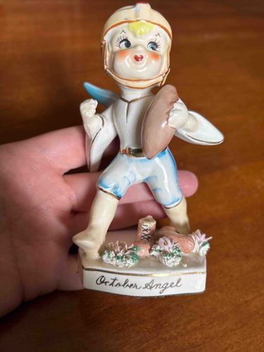 October Angel Football Player Figurine