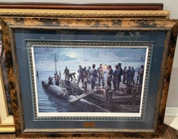 The Final Mission HL Hunley signed by Mort Kunstler (Framed Print)