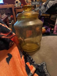 Amber Glass Canister Jar with Lid