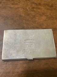 Tiffany & Co. Sterling Silver Card Case with "Please Return To" Engraving and Initials G.M.R.