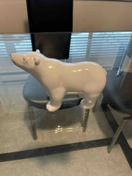 Glossy White Ceramic Polar Bear Figurine
