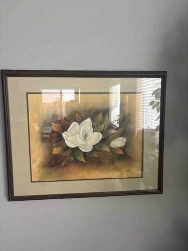 Framed Magnolia Floral Art Print