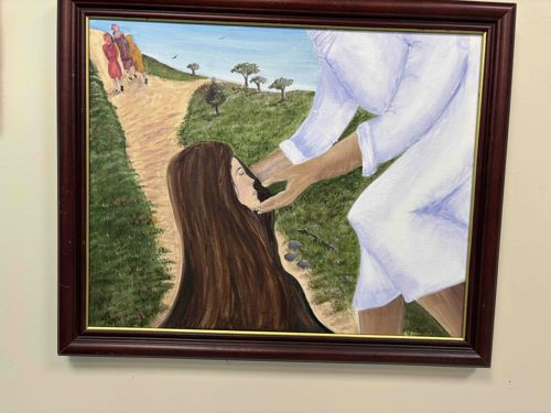 The Lord and the Lost Sheep - Mary Chesney Painting