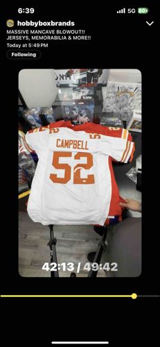 Signed Texas Longhorns #52 D.J. Campbell Road Jersey