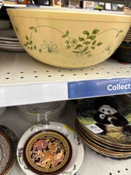 Yellow-Cream Floral Pattern Mixing Bowl