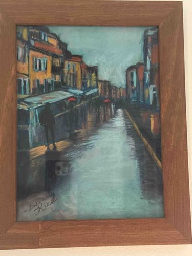 Rainy Cityscape Painting