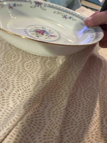 Fine China Oval Serving Bowl, Floral Pattern