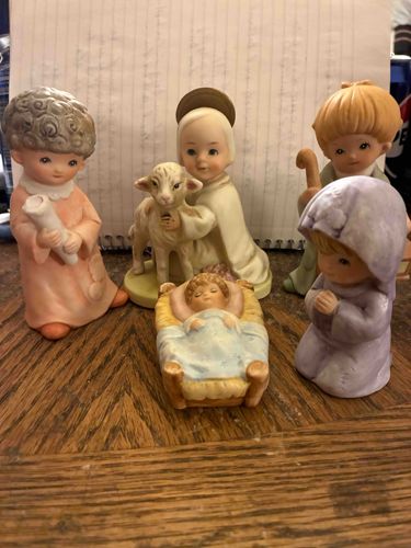 Vintage Child Nativity Figurine Set