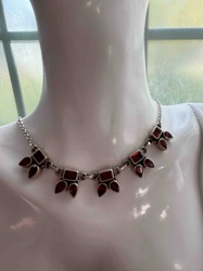 Silver and Garnet Choker Necklace