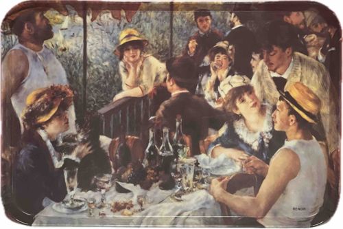 Acrylic Serving Tray with Pierre-Auguste Renoir's 'Luncheon of the Boating Party' Reproduction