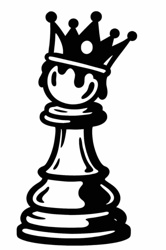 Melting Crowned Chess Pawn Graphic