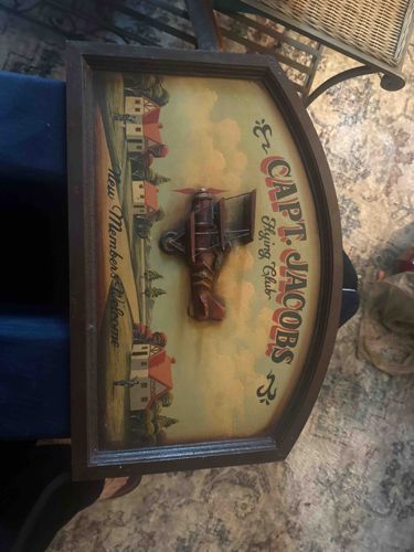 Capt. Jacobs Flying Club Wall Plaque with 3D Airplane