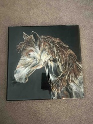 Resin Coated Acrylic Horse Painting