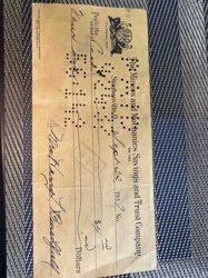 Voided Check from The Miners and Mechanics Savings and Trust Company, September 22, 1932