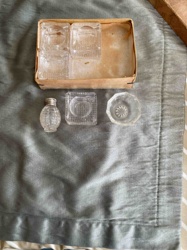 Assorted Miniature Glassware and Cardboard Box