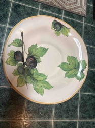 Hand-painted Ceramic Fig Motif Serving Bowl/Platter