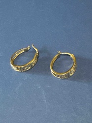 Gold-Tone and Stone Hoop Earrings