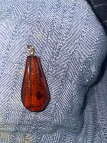 Teardrop Amber-Colored Pendant