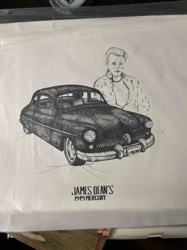 James Dean and 1949 Mercury Stipple Art Print