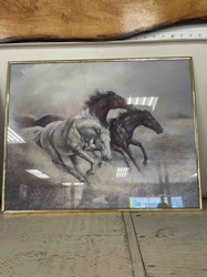 Framed Print of Galloping Horses