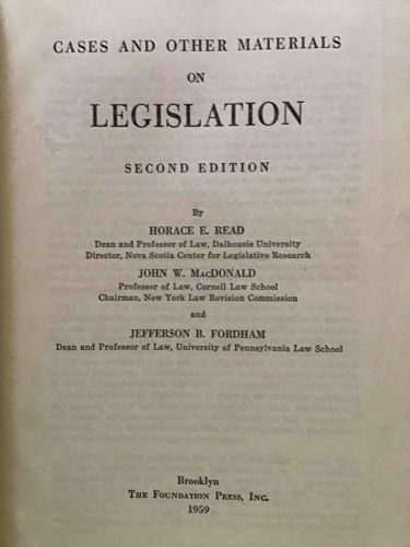 Cases and Other Materials on Legislation, Second Edition (1959)