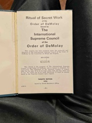 Ritual of Secret Work of the Order of DeMolay (Twelfth Edition, 1974)