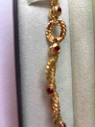 Gold and Ruby Link Bracelet