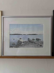 Framed Coastal/Lake Landscape Artwork