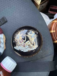 Black Lacquered Commemorative Dish with Classical Scene