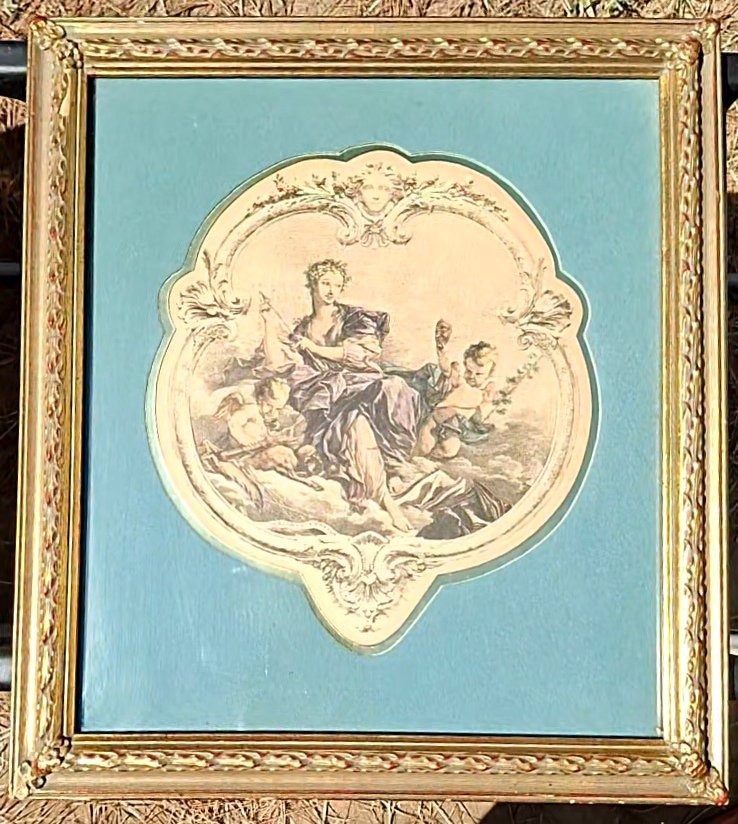 Submitted photo of Framed allegorical print depicting classical figures