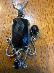 Sterling Silver and Black Agate Pendant
