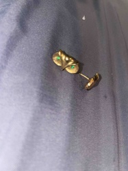 Gold-Tone Owl Earring with Green Stone Eyes