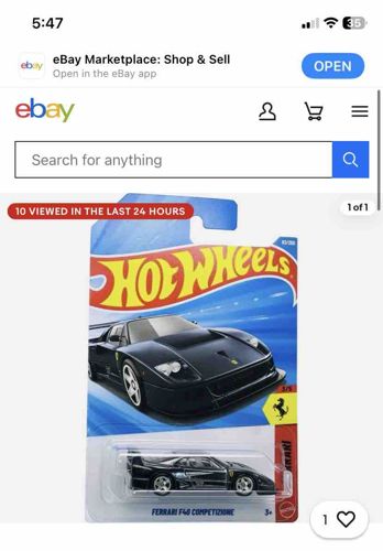 Hot Wheels Ferrari F40 Competizione (Black)