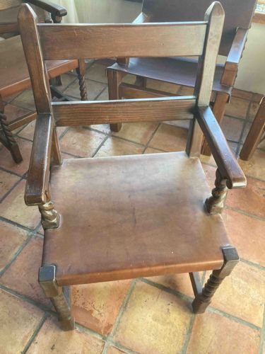 Custom Handmade Wood and Leather Dining Chair