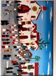 Folk Art Painting of a Village Celebration