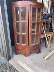 Edwardian or Art Nouveau Bow-Front Display Cabinet