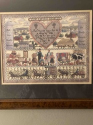 Berni Parker 'The Amish Family' Framed Print