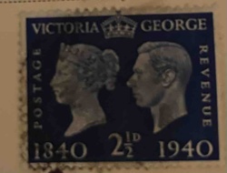 King George VI and Queen Victoria 1940 Centenary Stamp