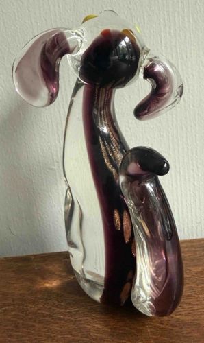 Murano Style Art Glass Dog Figurine