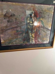 Framed Abstract Figurative Painting