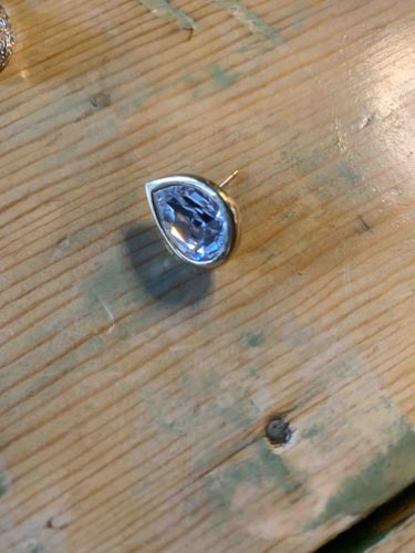 Pear-Cut Bezel Set Stud Earring