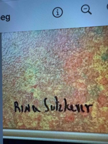 Artist's Signature on Textured Abstract Artwork