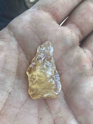 Unpolished Golden Translucent Mineral Specimen