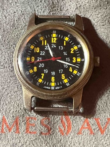 Military-Style Field Watch with 24-Hour Dial