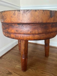 Antique Wooden Dough Bowl on Legs