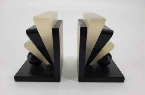 Art Deco Alabaster Bookends