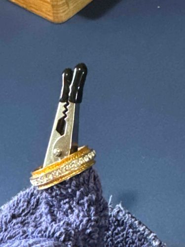 18K HGE Gold-Toned Ring with Clear Stone Band