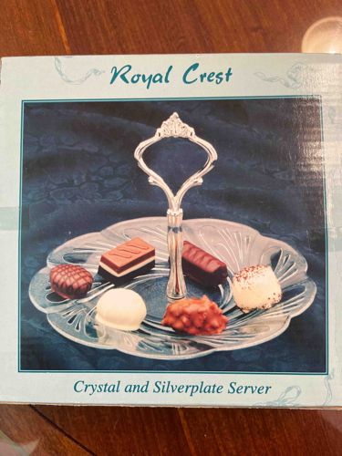 Royal Crest Crystal and Silverplate Server