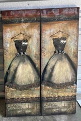 Diptych Black Dress Mixed Media Wall Art